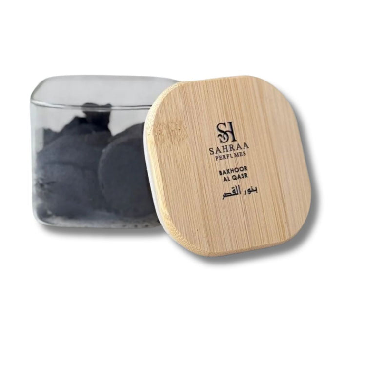 Bakhoor Al Qasr packaging by Sahraa Perfumes